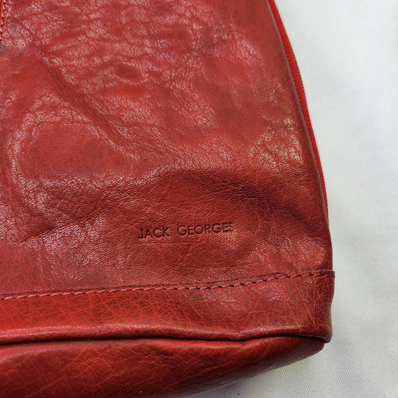 Jack Georges American Brand Leather Backpack Voyager Style Red Backpack Purse - Picture 2 of 12